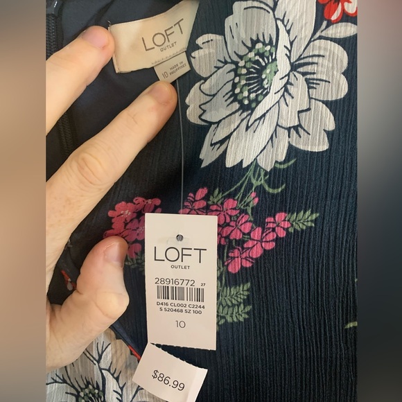 NWT Loft Floral Faux Wrap Tiered Midi Dress - Picture 6 of 6